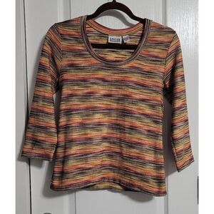 Chicos Design Striped Top Shirt size 0 or Small (4)‎